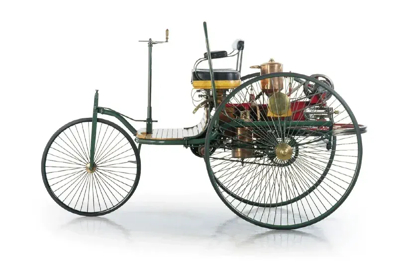 Three-horsepower internal-combustion engine fueled by coal gas and air, illustration, 1896.